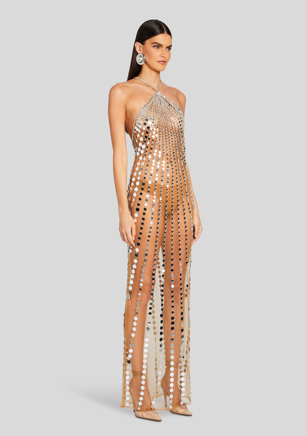 Maris Embellished Dress by retrofête in Tannin, product image 3