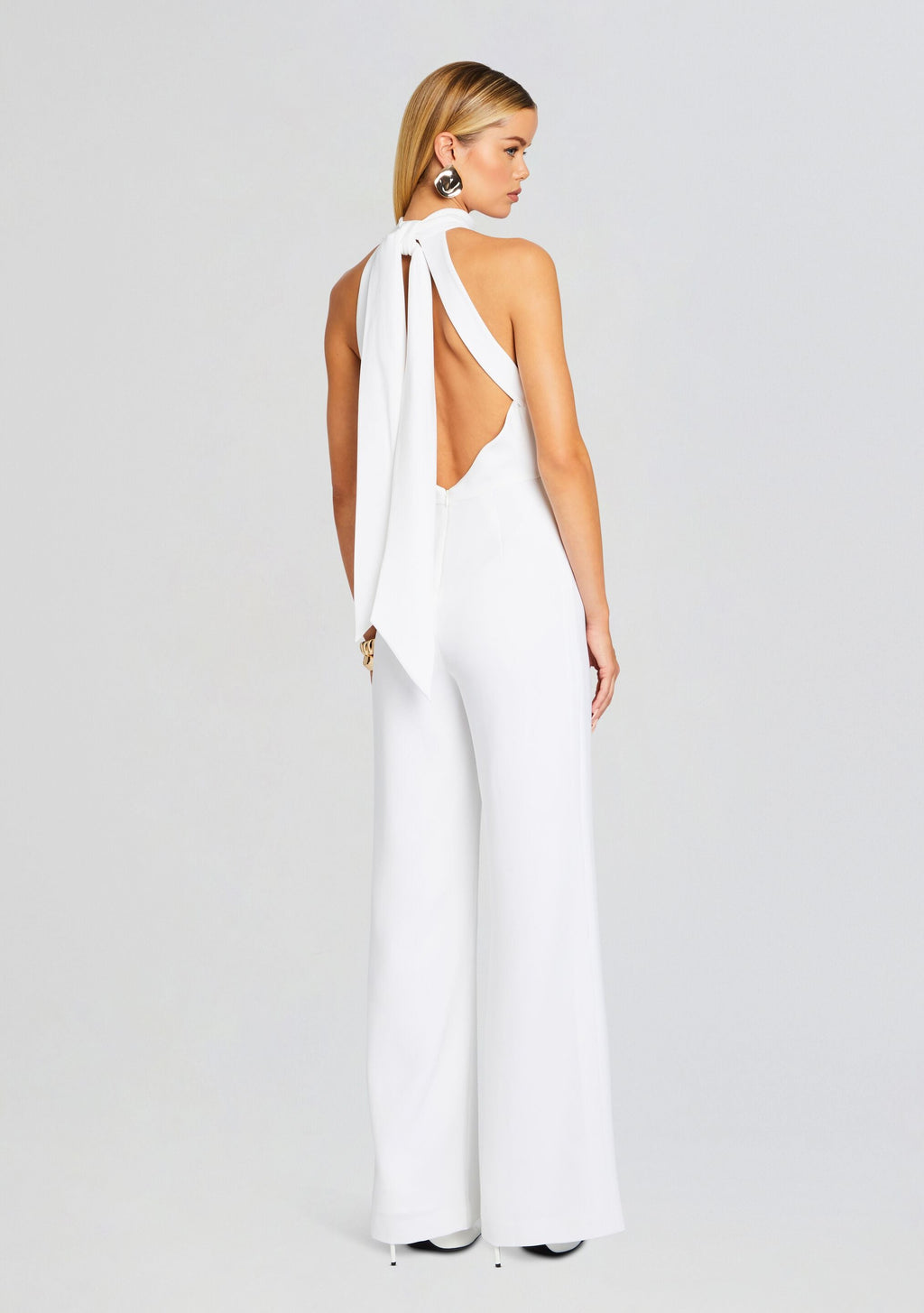 Taylor Tie Back Jumpsuit by Sans Faff in White, product image 2