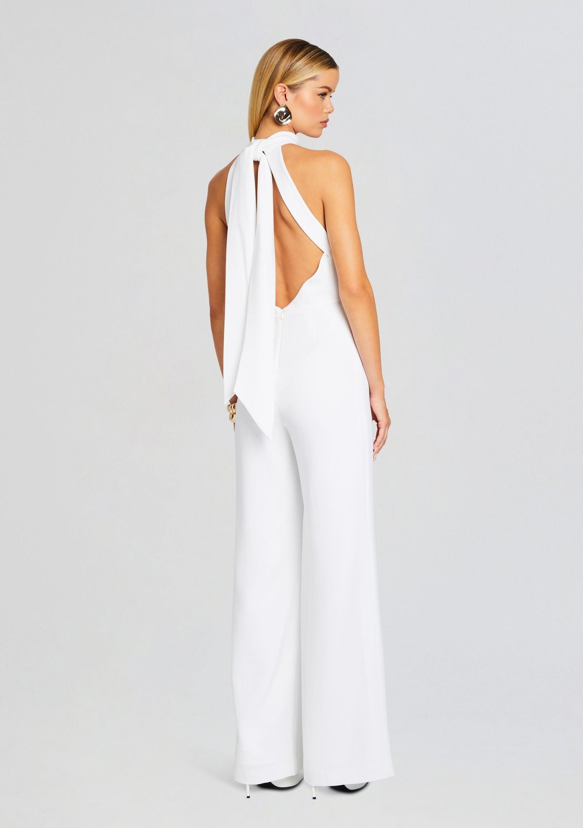 Taylor Tie Back Jumpsuit by Sans Faff in White, product image 2