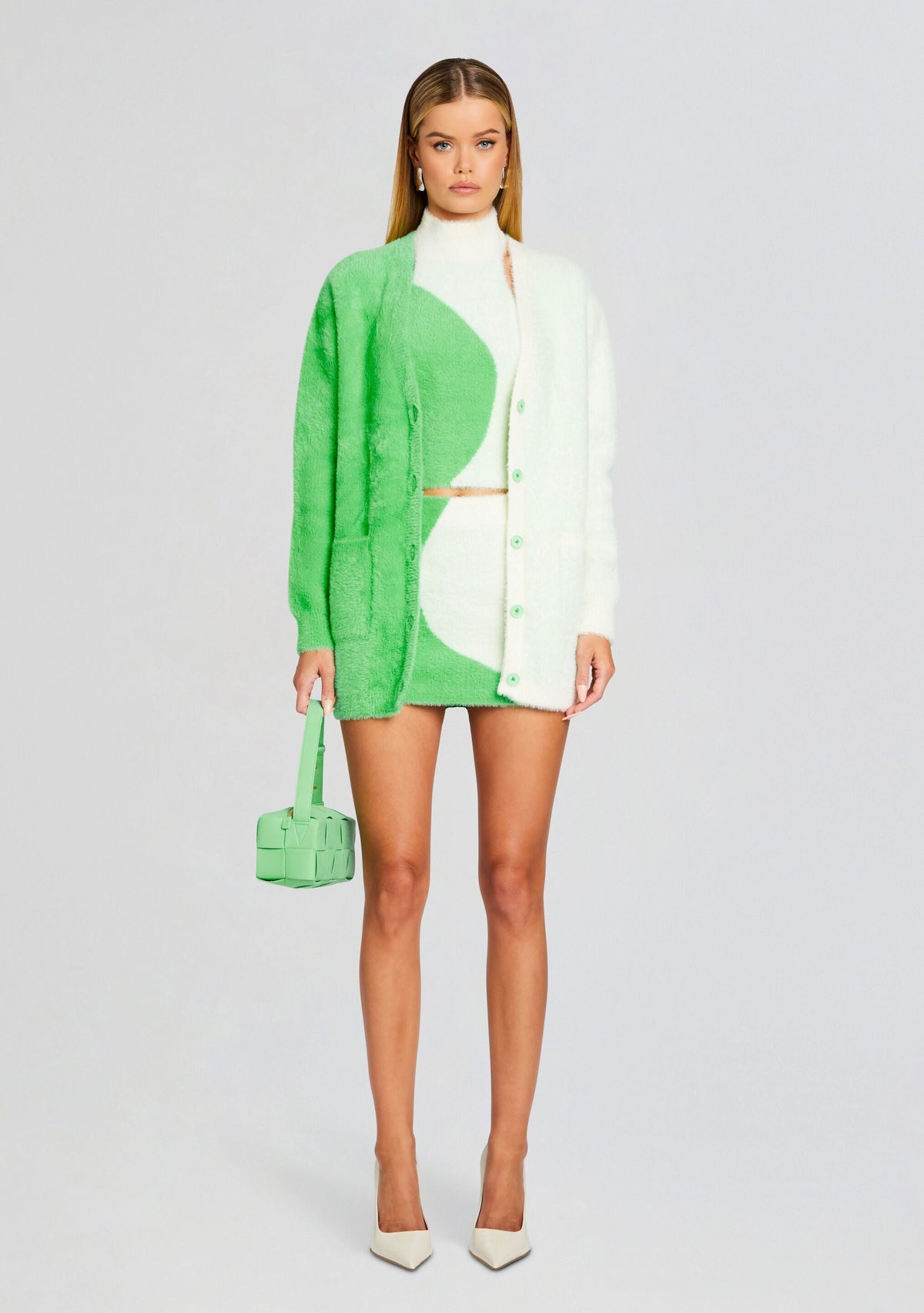 Winnie Skirt by SEROYA in Pistachio/Cream, product image 5