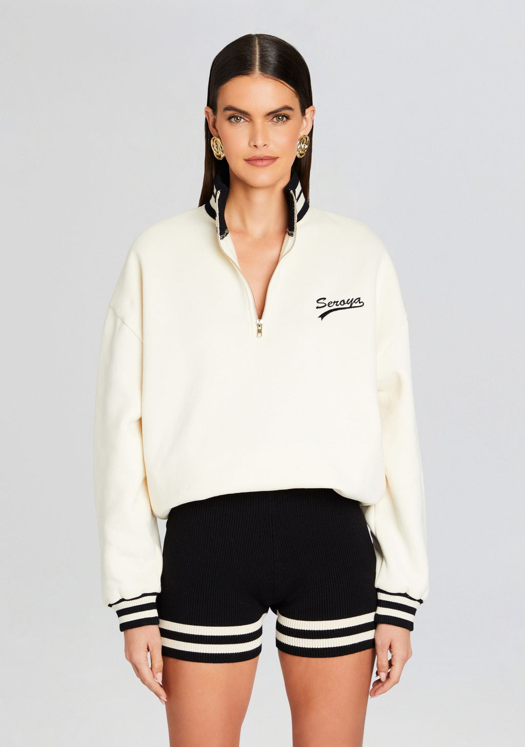 Asbury Sweatshirt by SEROYA in Cream, product image 1