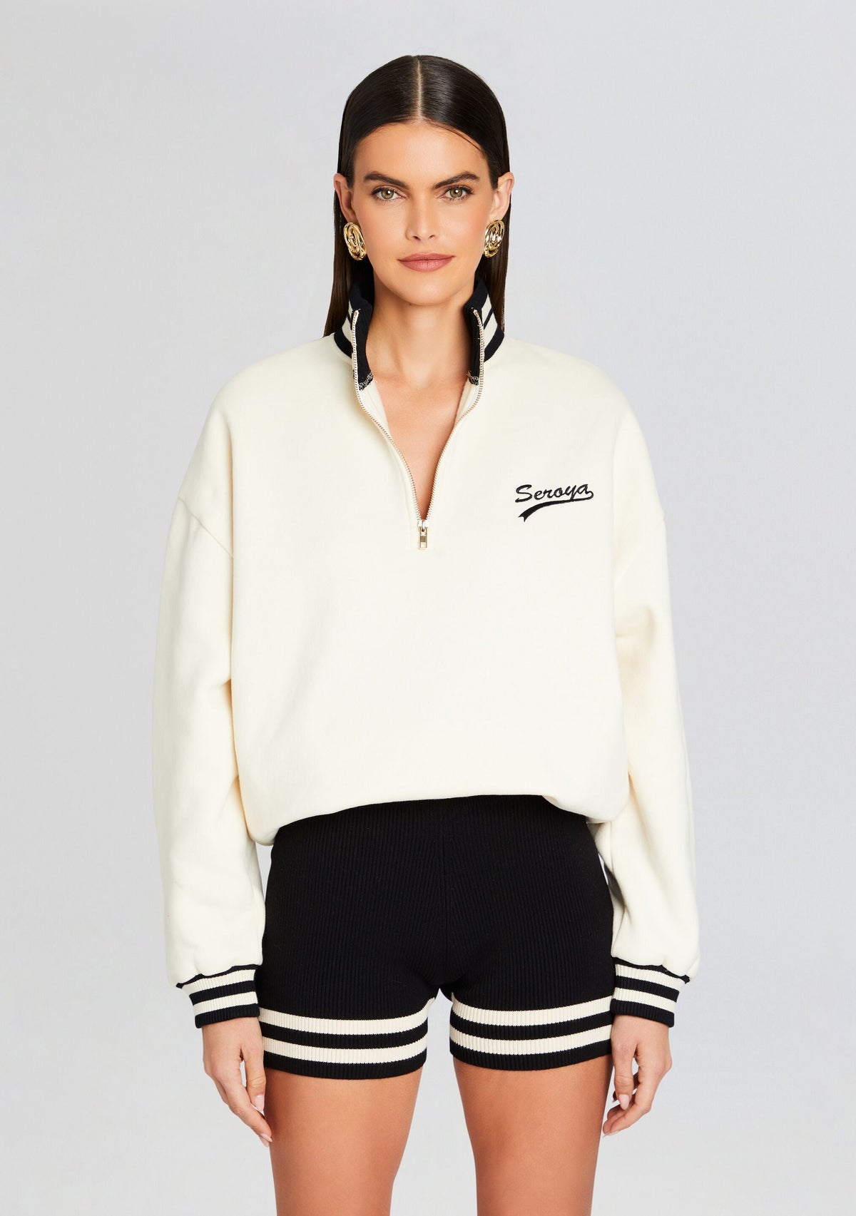 Asbury Sweatshirt by SEROYA in Cream, product image 1