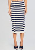Cleat Knit Skirt by SEROYA in Cream/ Navy, product image 1