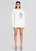 Damien Sweater by SEROYA in White W/ Denim, product image 1