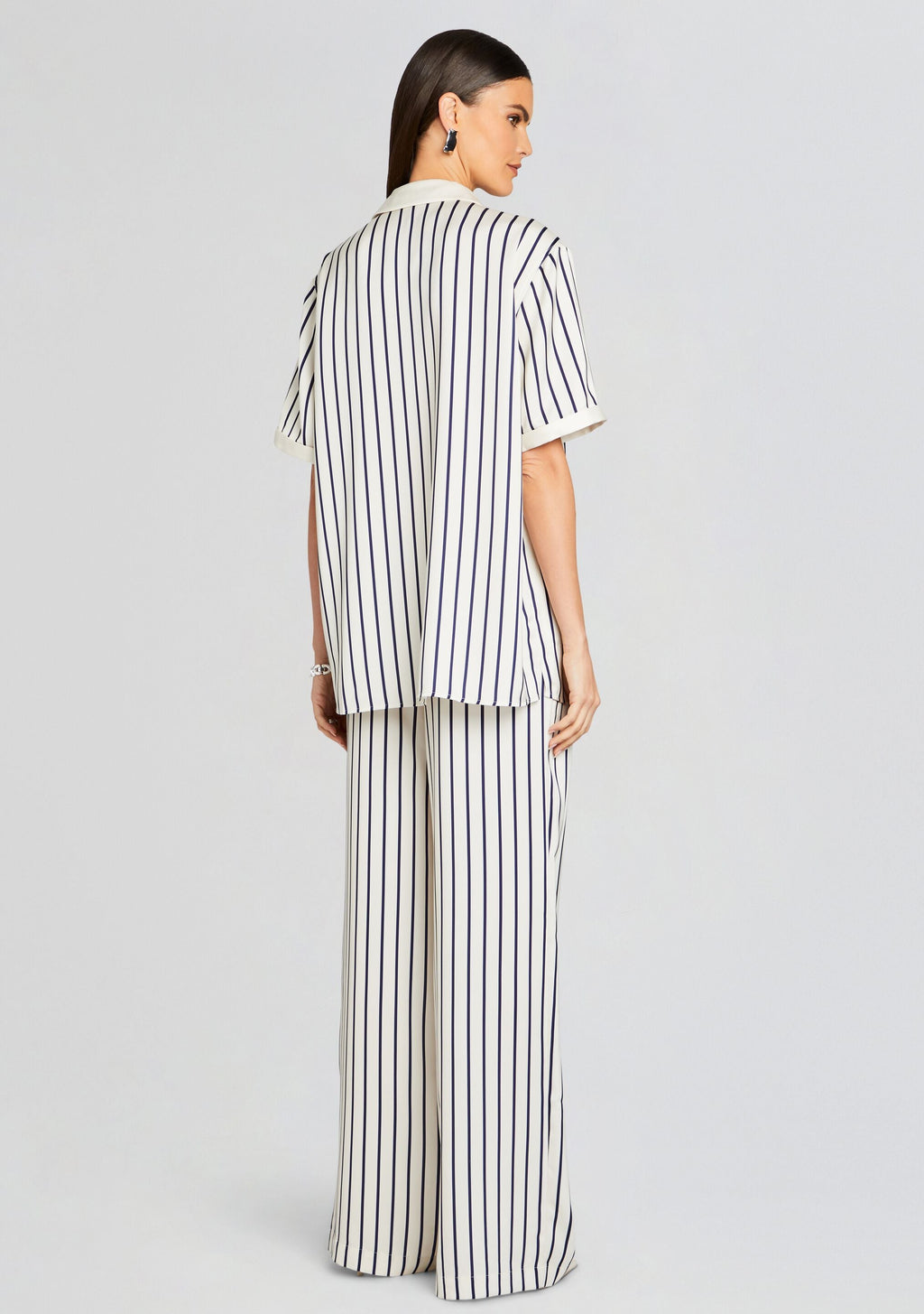 Davey Blouse by SEROYA in Navy/ Ivory Stripe, product image 4