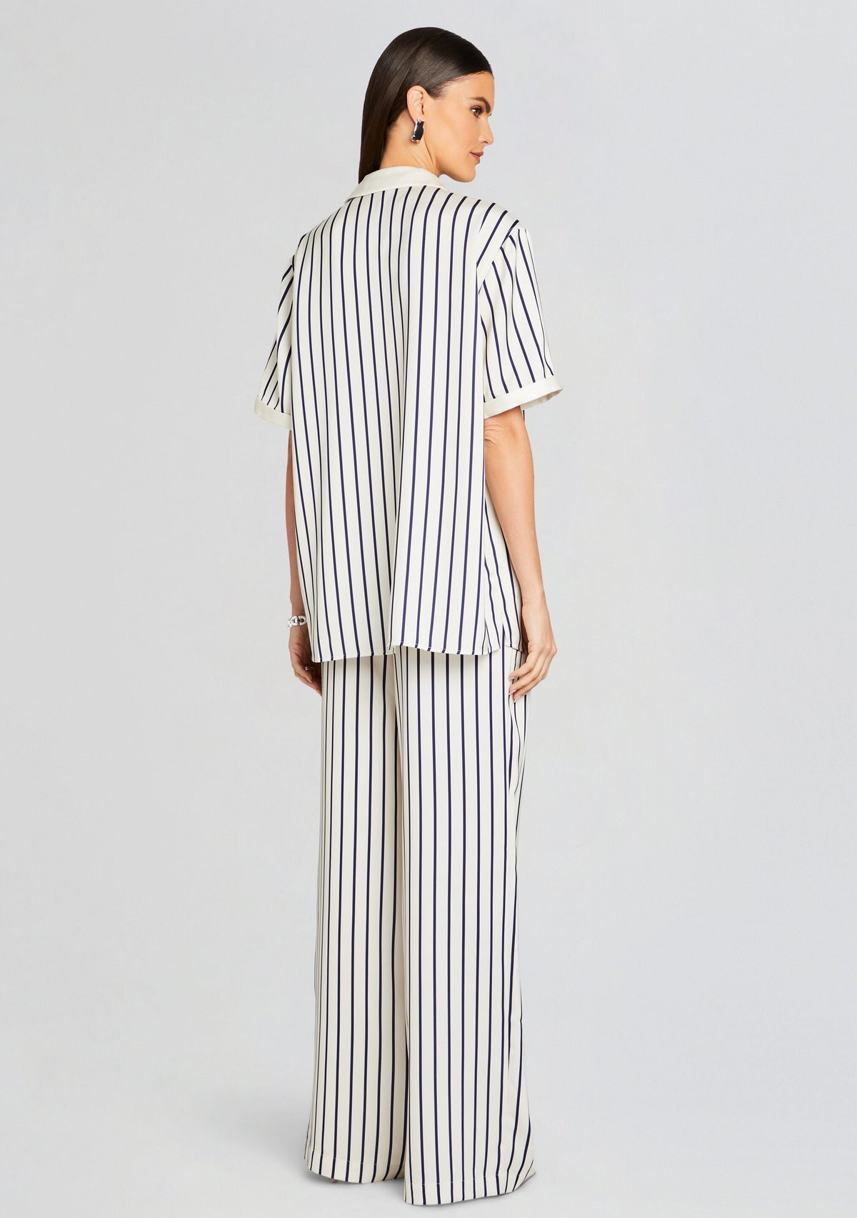 Davey Blouse by SEROYA in Navy/ Ivory Stripe, product image 4