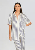 Davey Blouse by SEROYA in Navy/ Ivory Stripe, product image 1