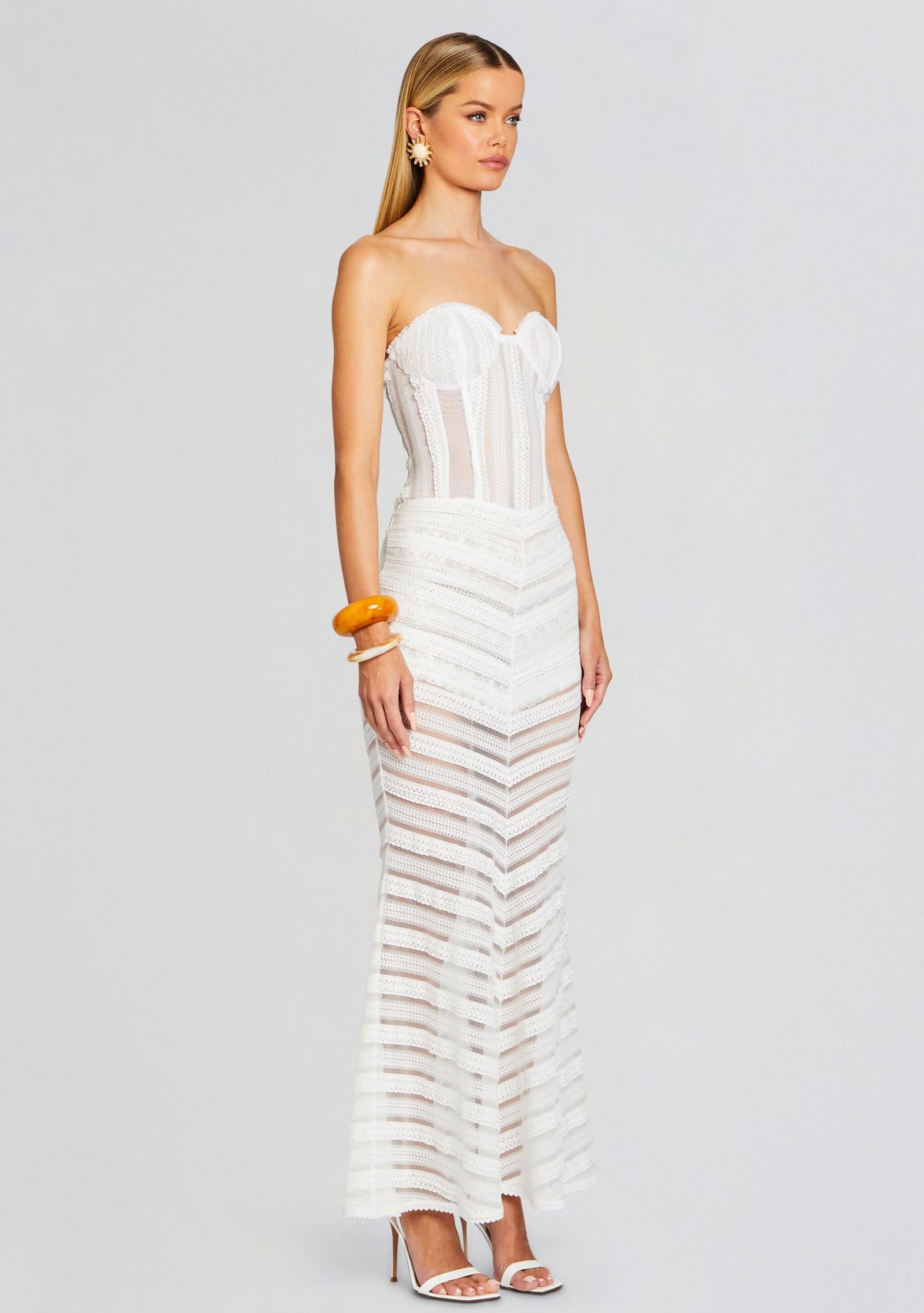 Florey Long Dress by Charo Ruiz in Natural White, product image 3