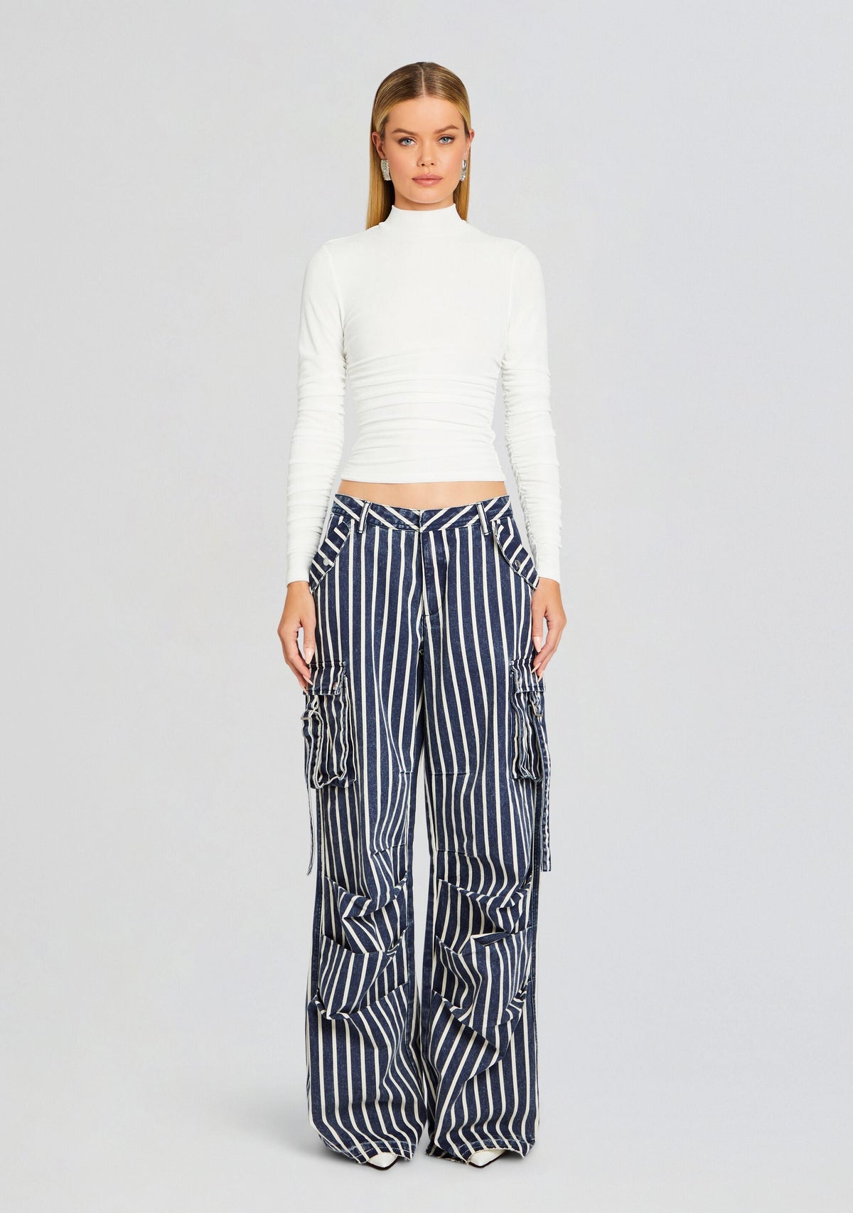 Jane Cargo Pant by SEROYA in Navy Stripe, product image 5