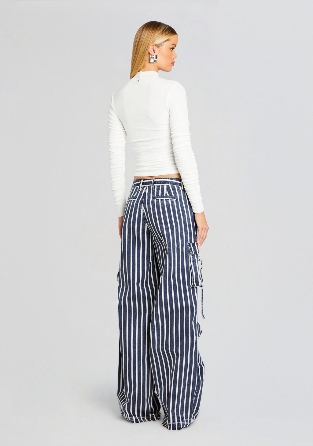 Jane Cargo Pant by SEROYA in Navy Stripe, product image 4