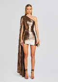 Karena Dress by retrofête in Metallic Bronze, product image 1