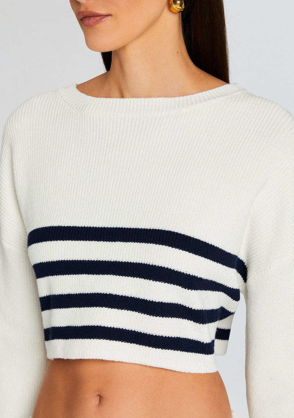 Sharlie Sweater by SEROYA in White/ Navy Stripe, product image 2