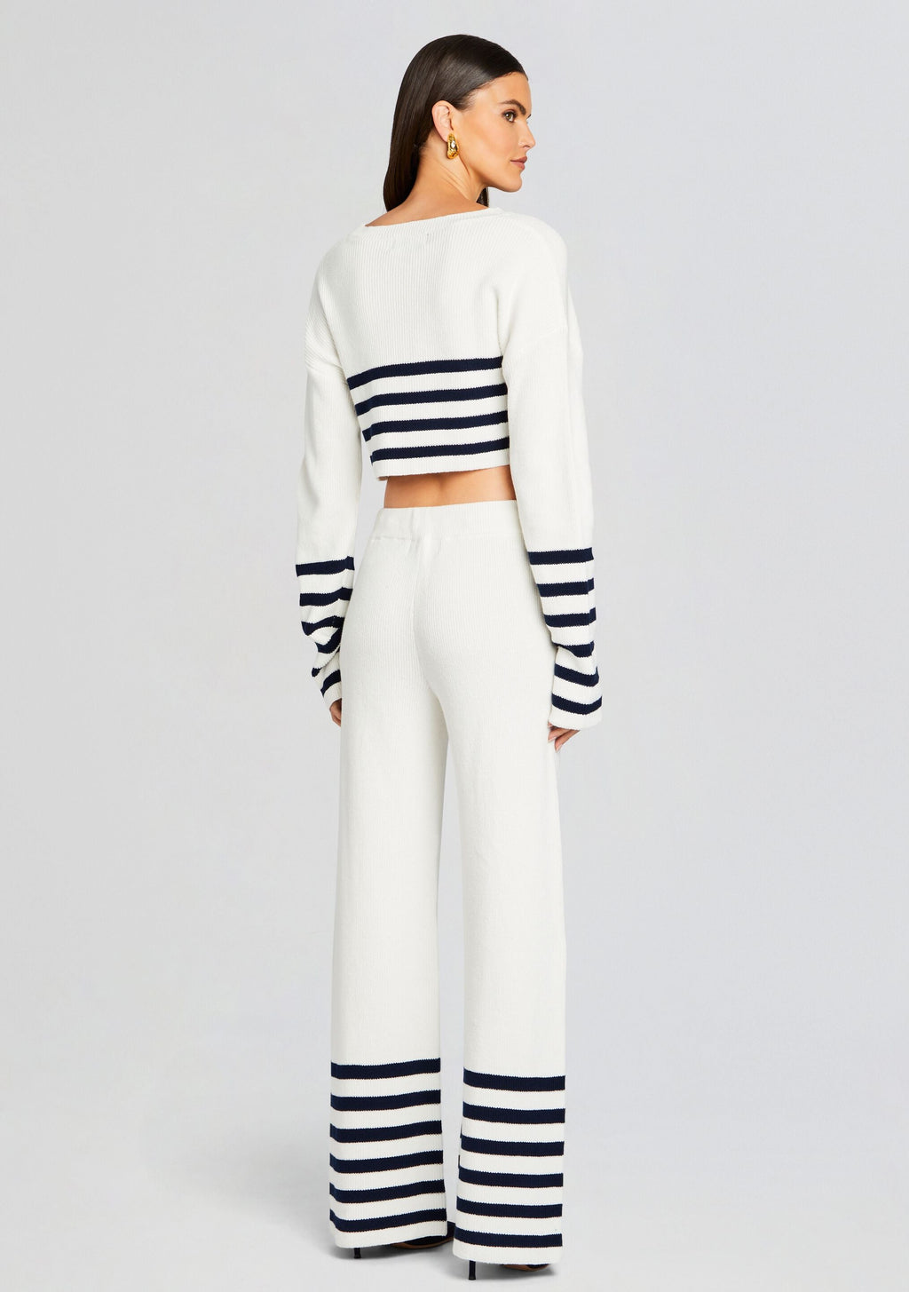 Sharlie Sweater by SEROYA in White/ Navy Stripe, product image 4