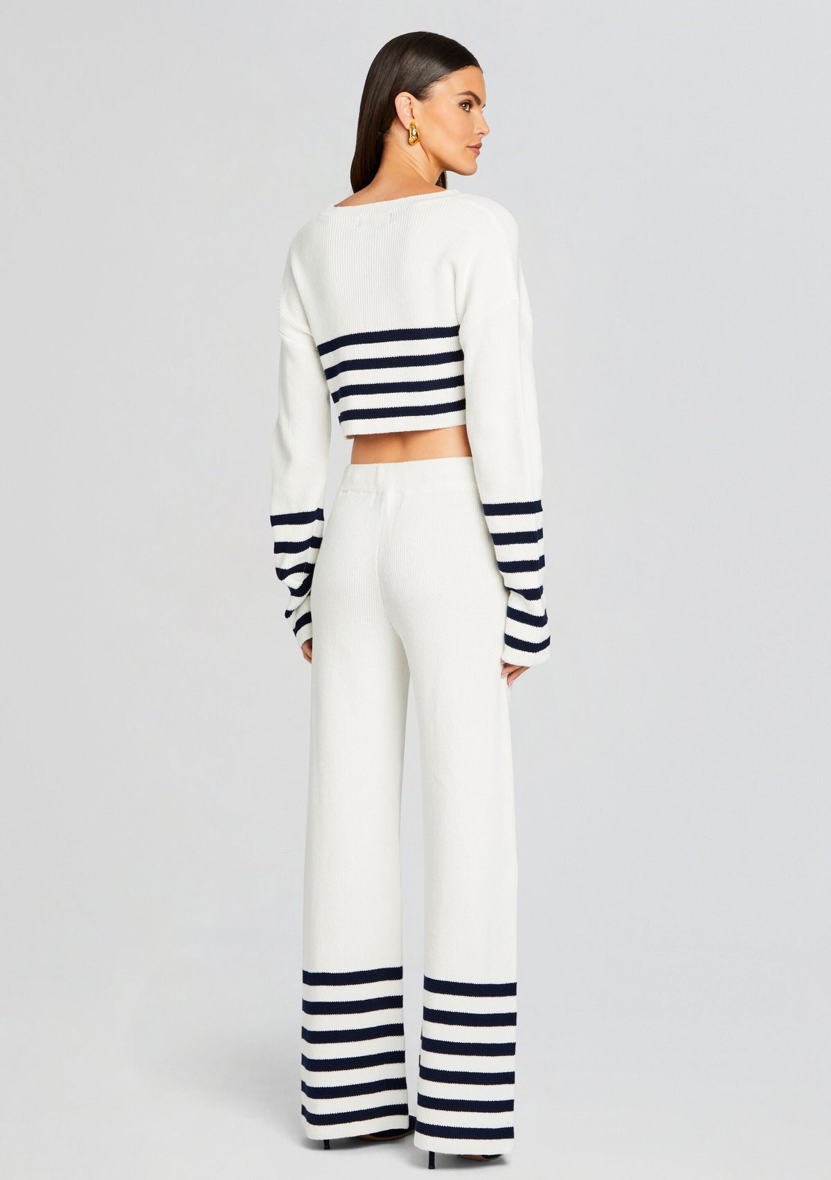 Sharlie Sweater by SEROYA in White/ Navy Stripe, product image 4