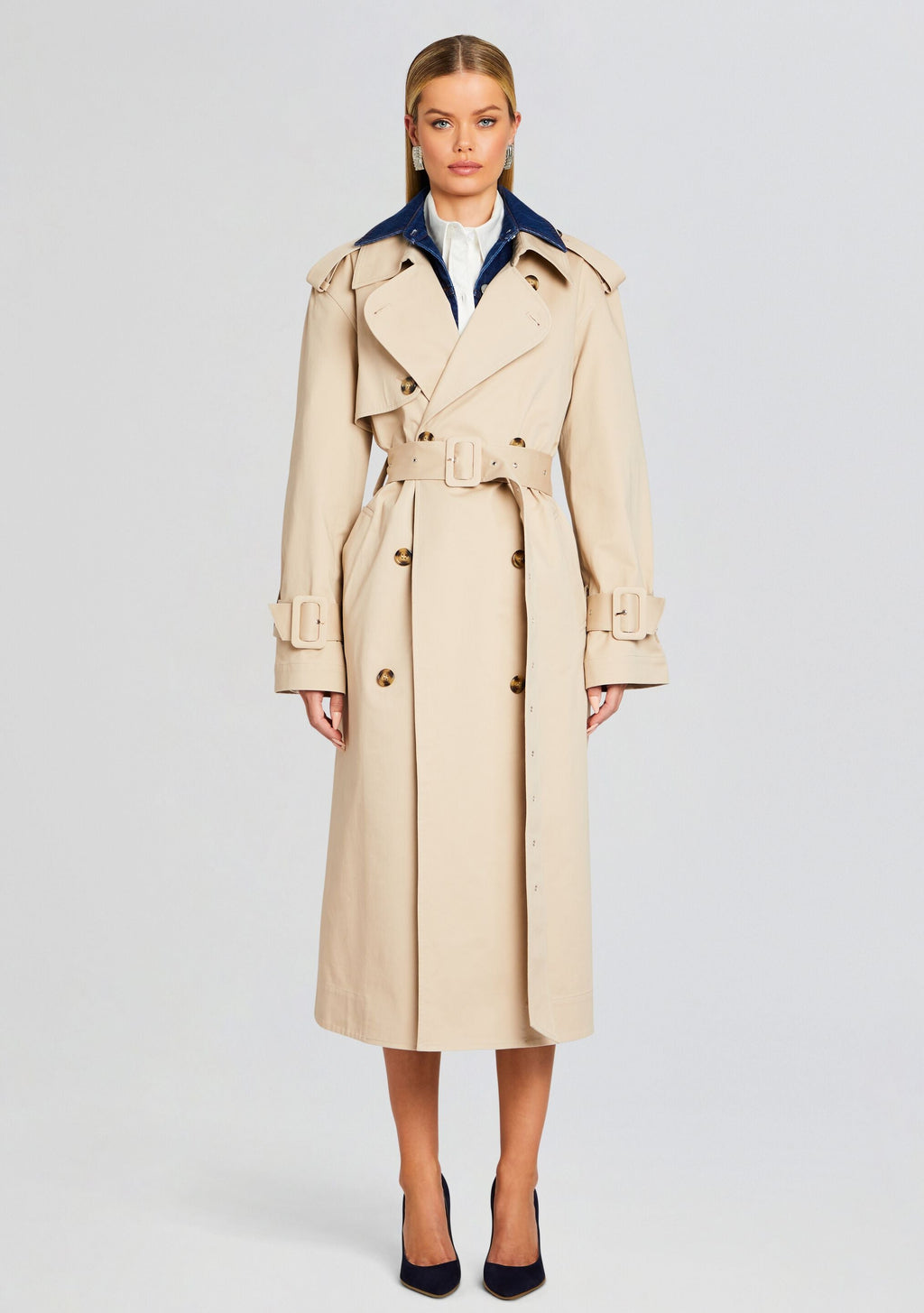 York Convertible Trench Coat by SEROYA in Oxford, product image 5