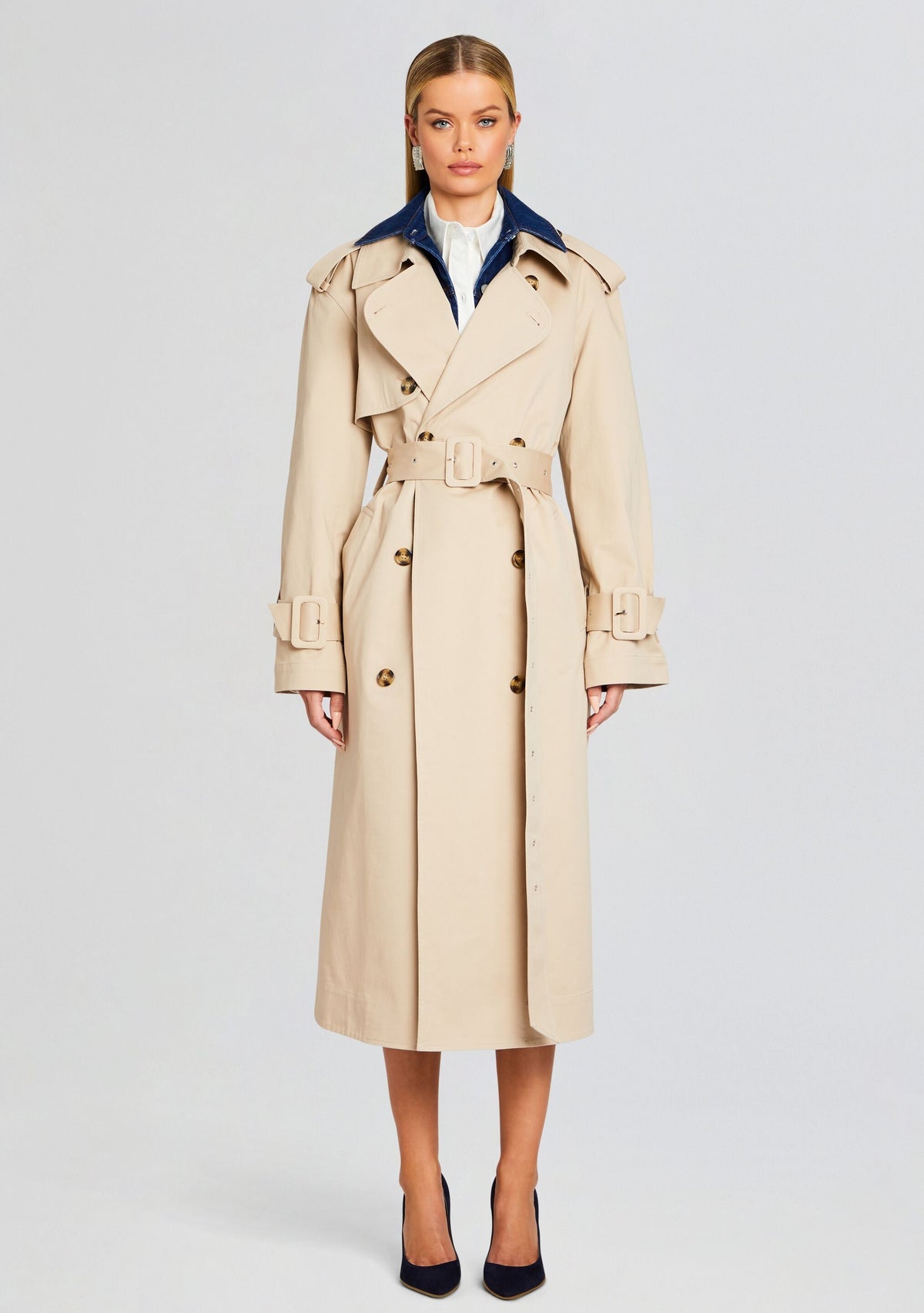 York Convertible Trench Coat by SEROYA in Oxford, product image 5