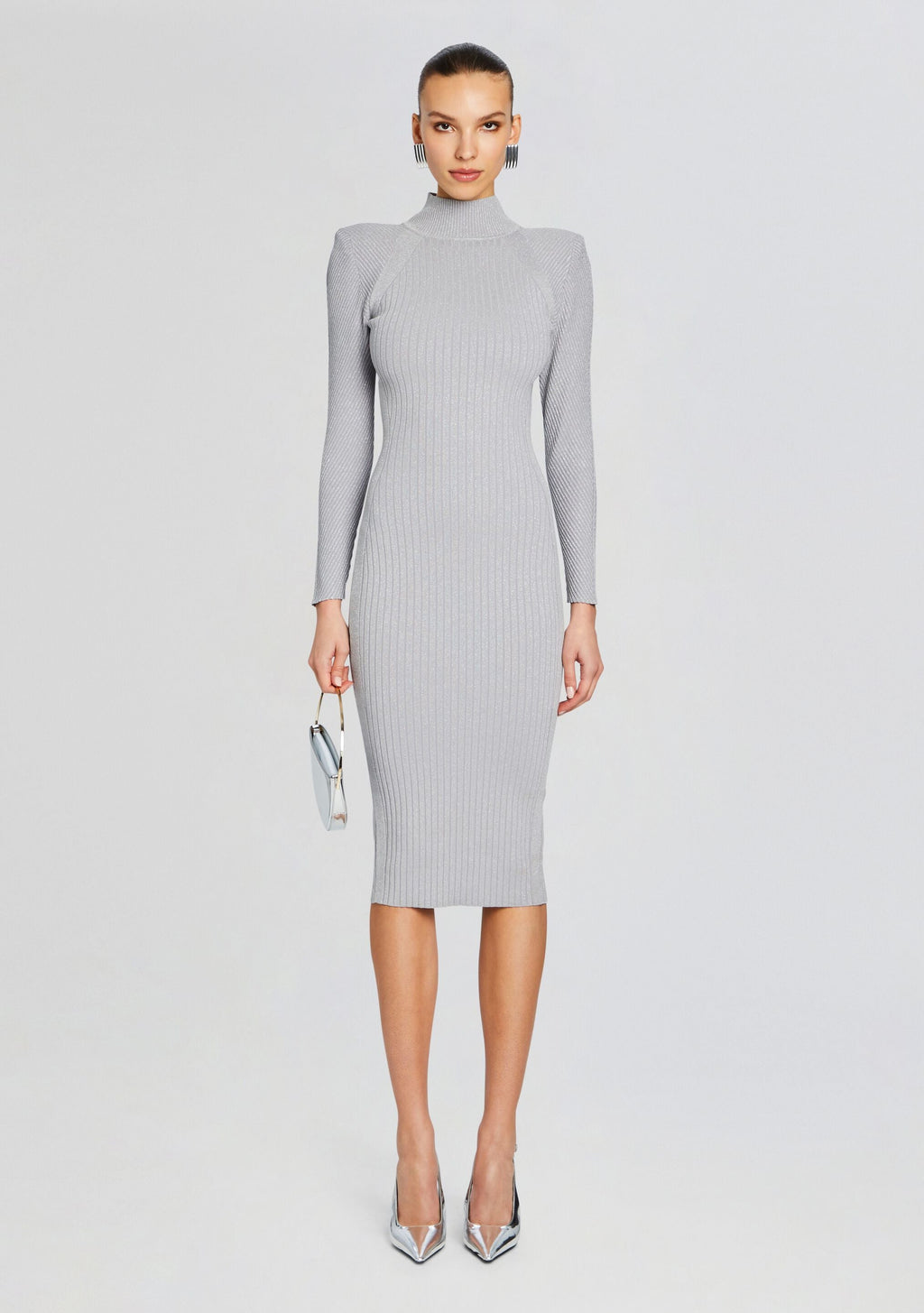 Aylin Dress by retrofête in Silver Grey, product image 5