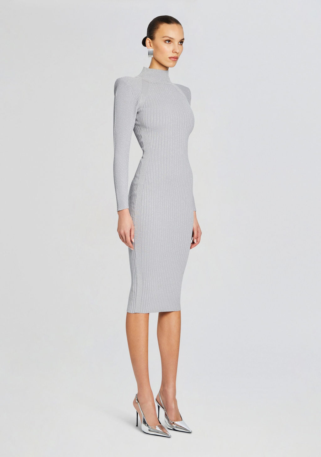 Aylin Dress by retrofête in Silver Grey, product image 3