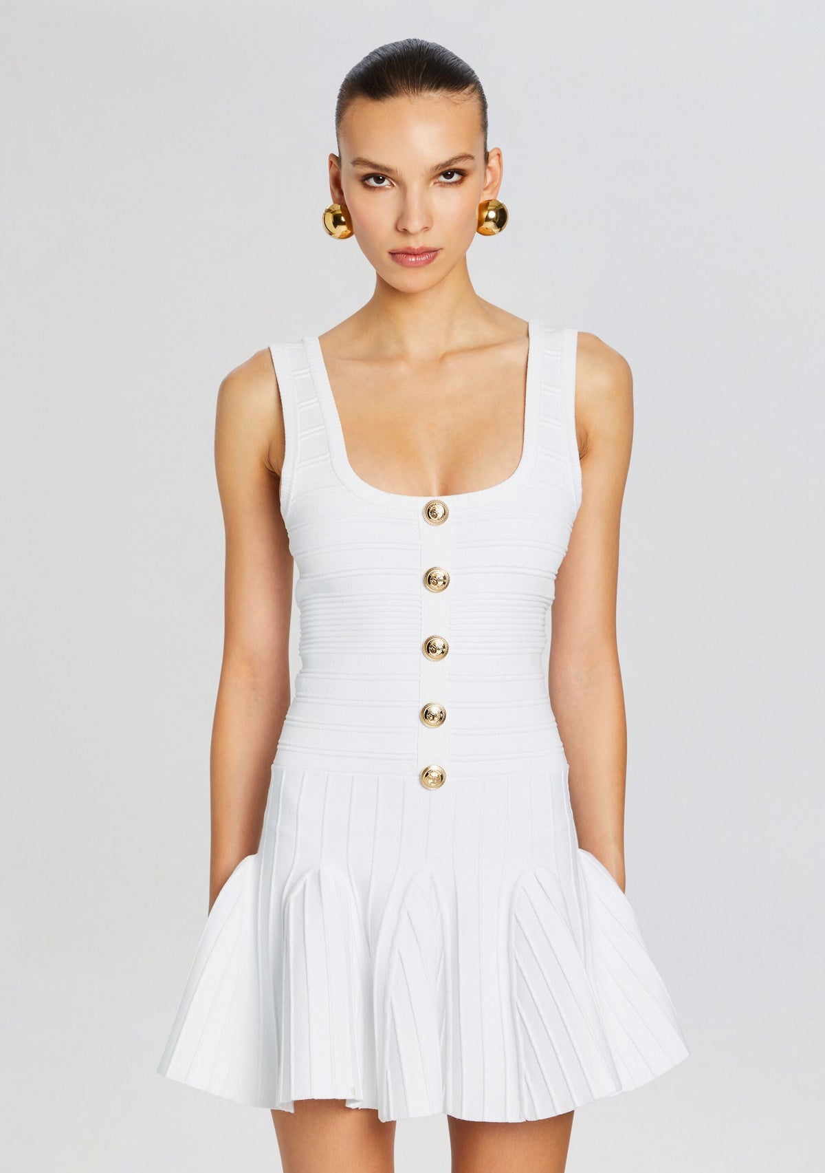 Brooke Bandage Knit Dress by retrofête in White, product image 5