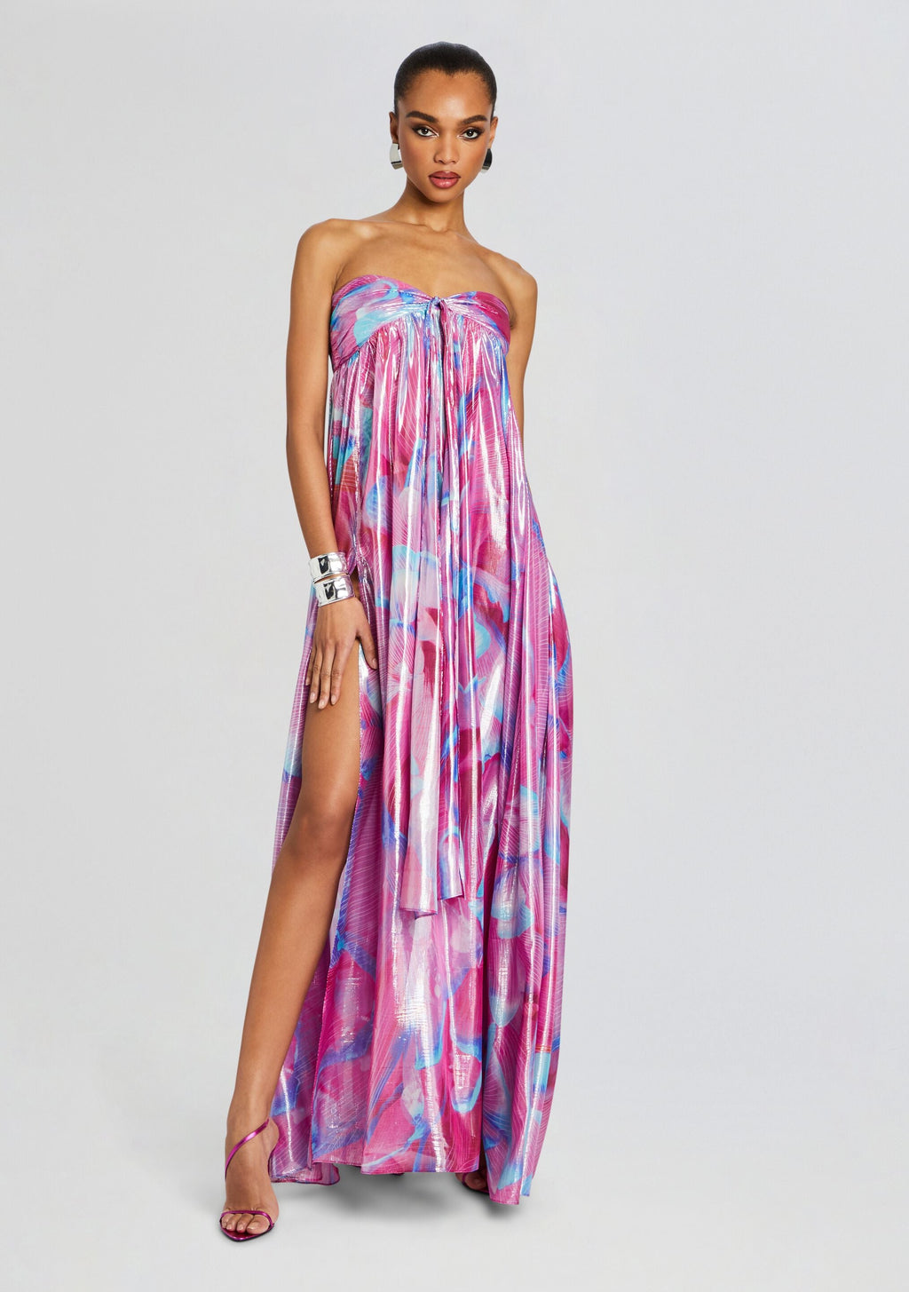 Diondra Silk Dress by retrofête in Pink Peony, product image 1