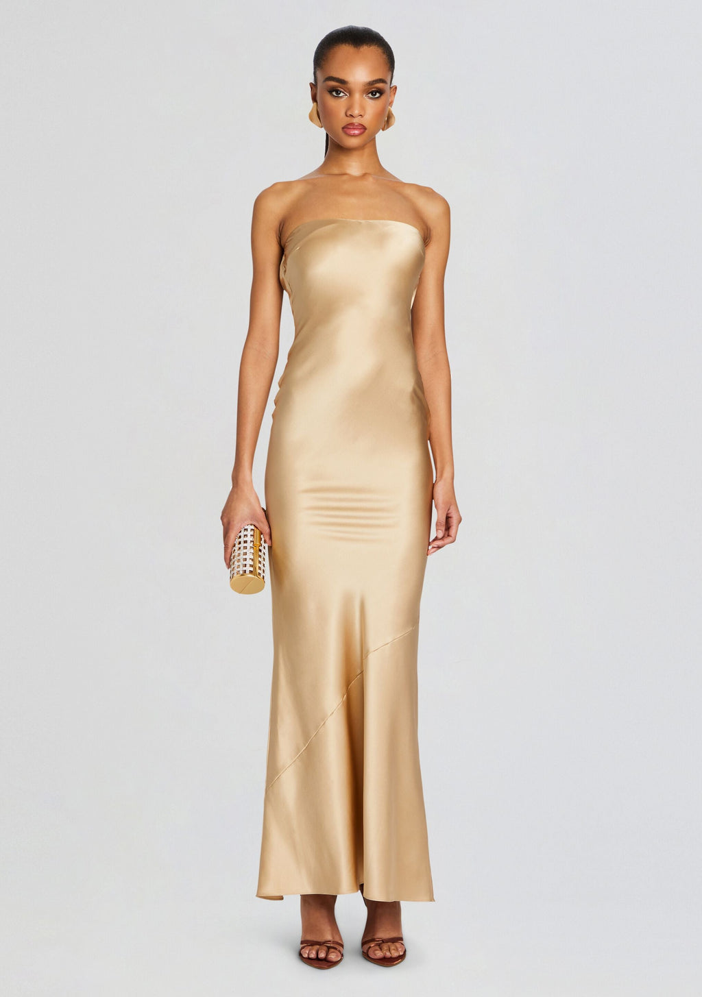 Keaton Silk Dress by retrofête in Nude, product image 2