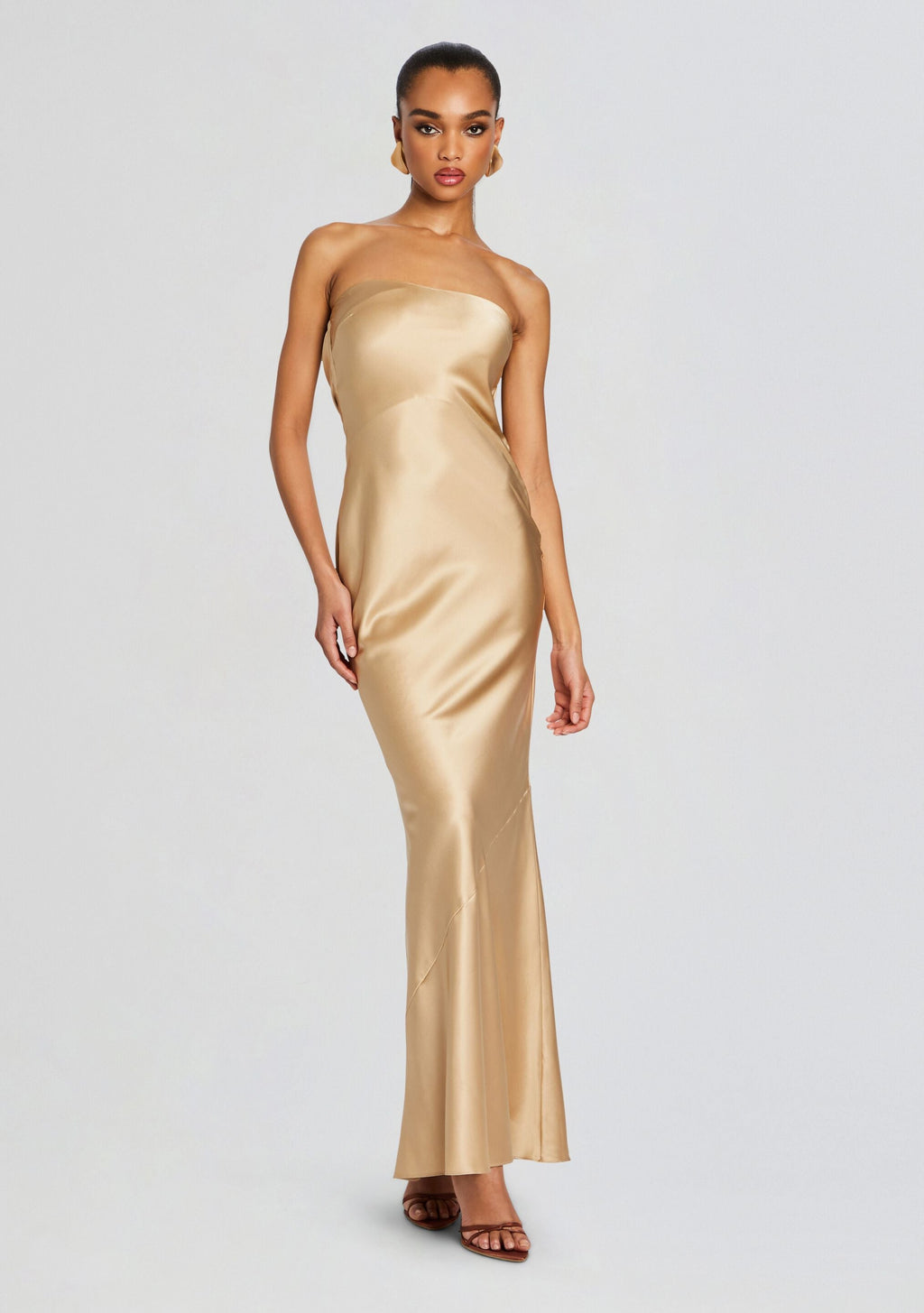 Keaton Silk Dress by retrofête in Nude, product image 4
