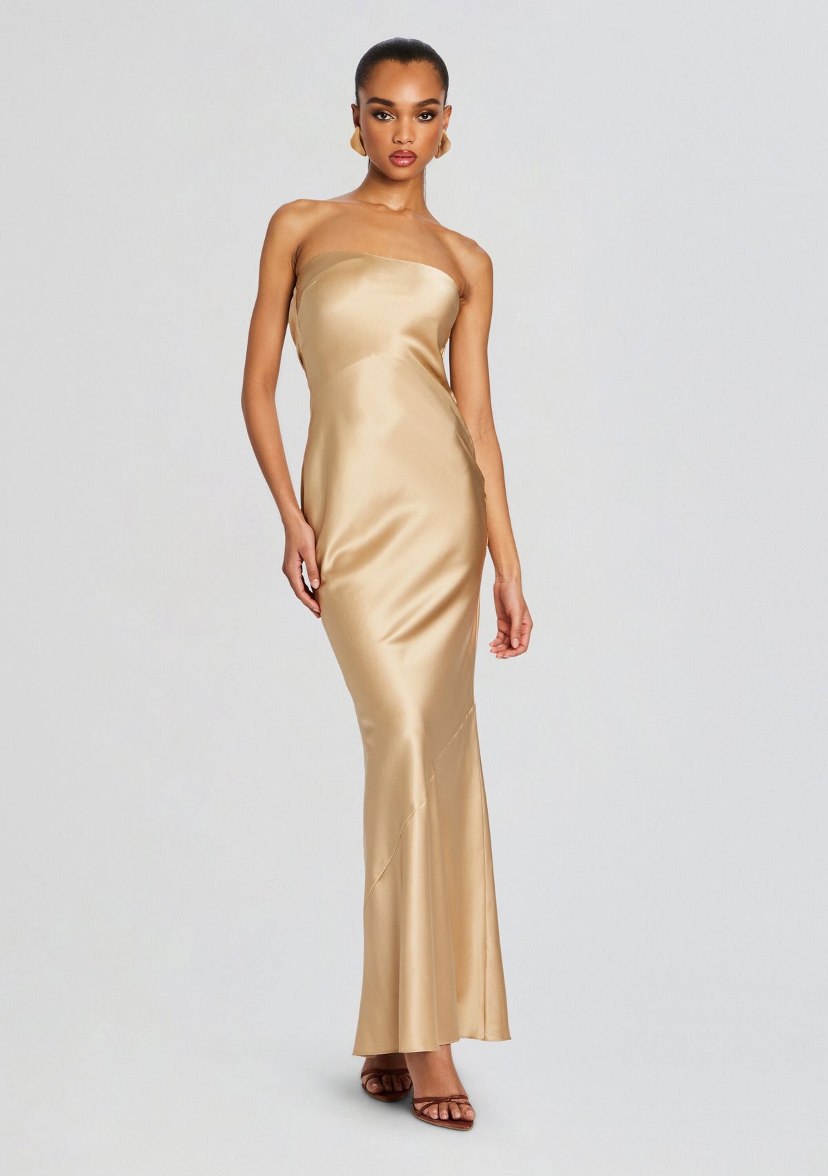 Keaton Silk Dress by retrofête in Nude, product image 4
