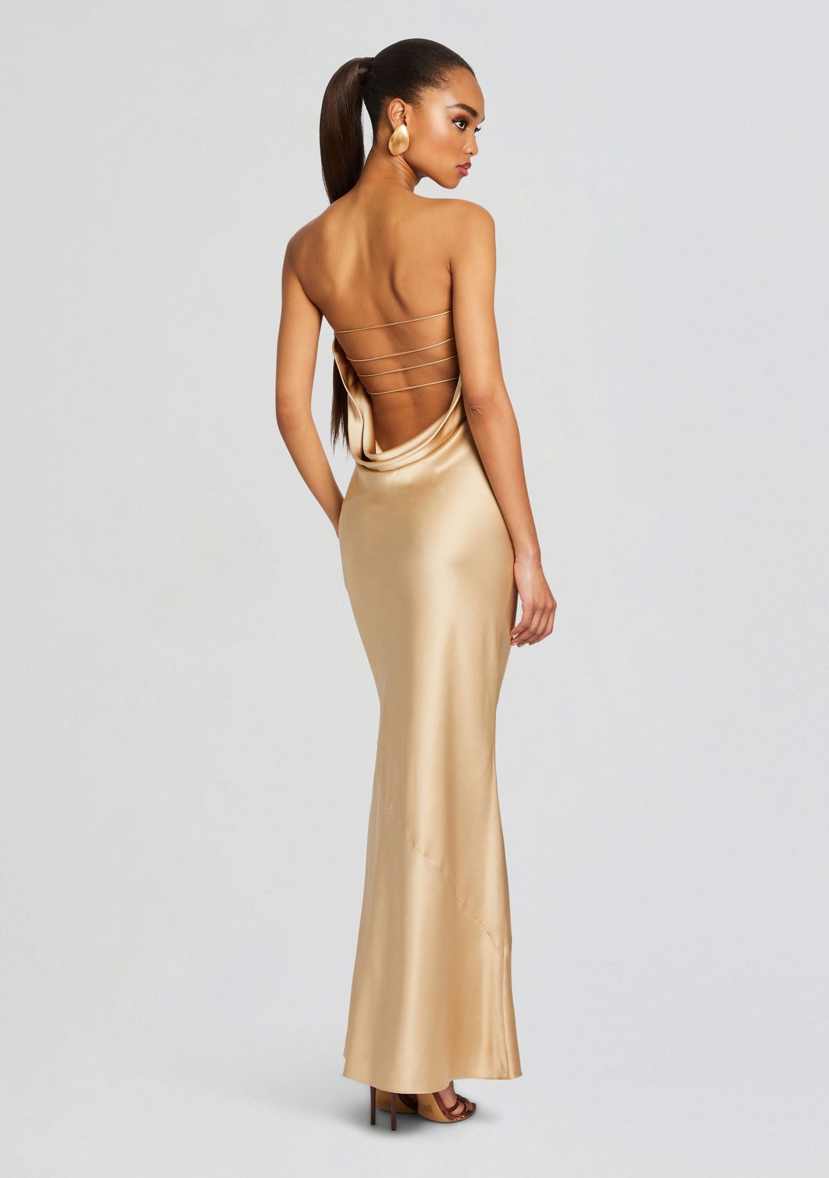 Keaton Silk Dress by retrofête in Nude, product image 1