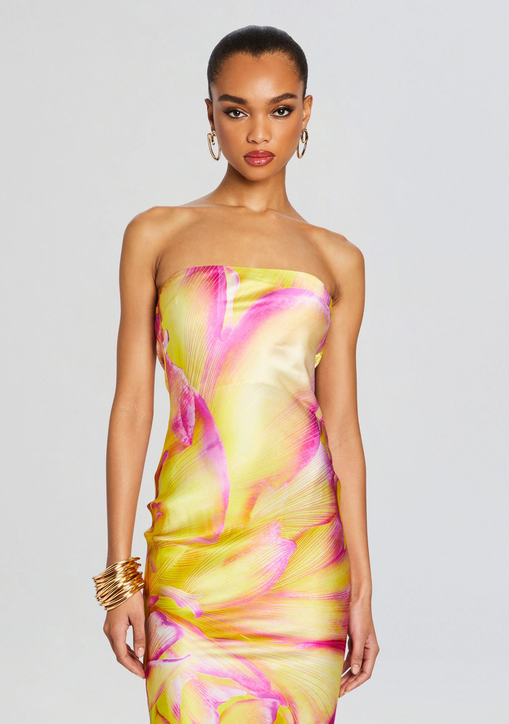 Keaton Silk Dress by retrofête in Yellow Peony, product image 4