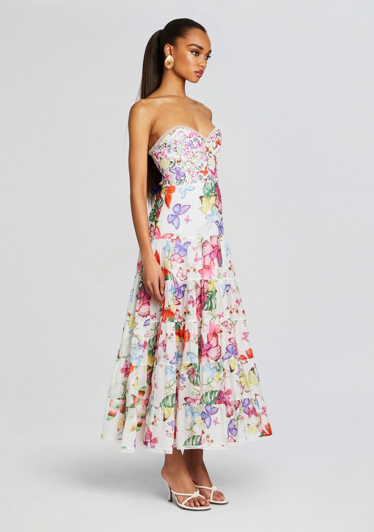 Danny Long Dress by Charo Ruiz in White Borbo, product image 3