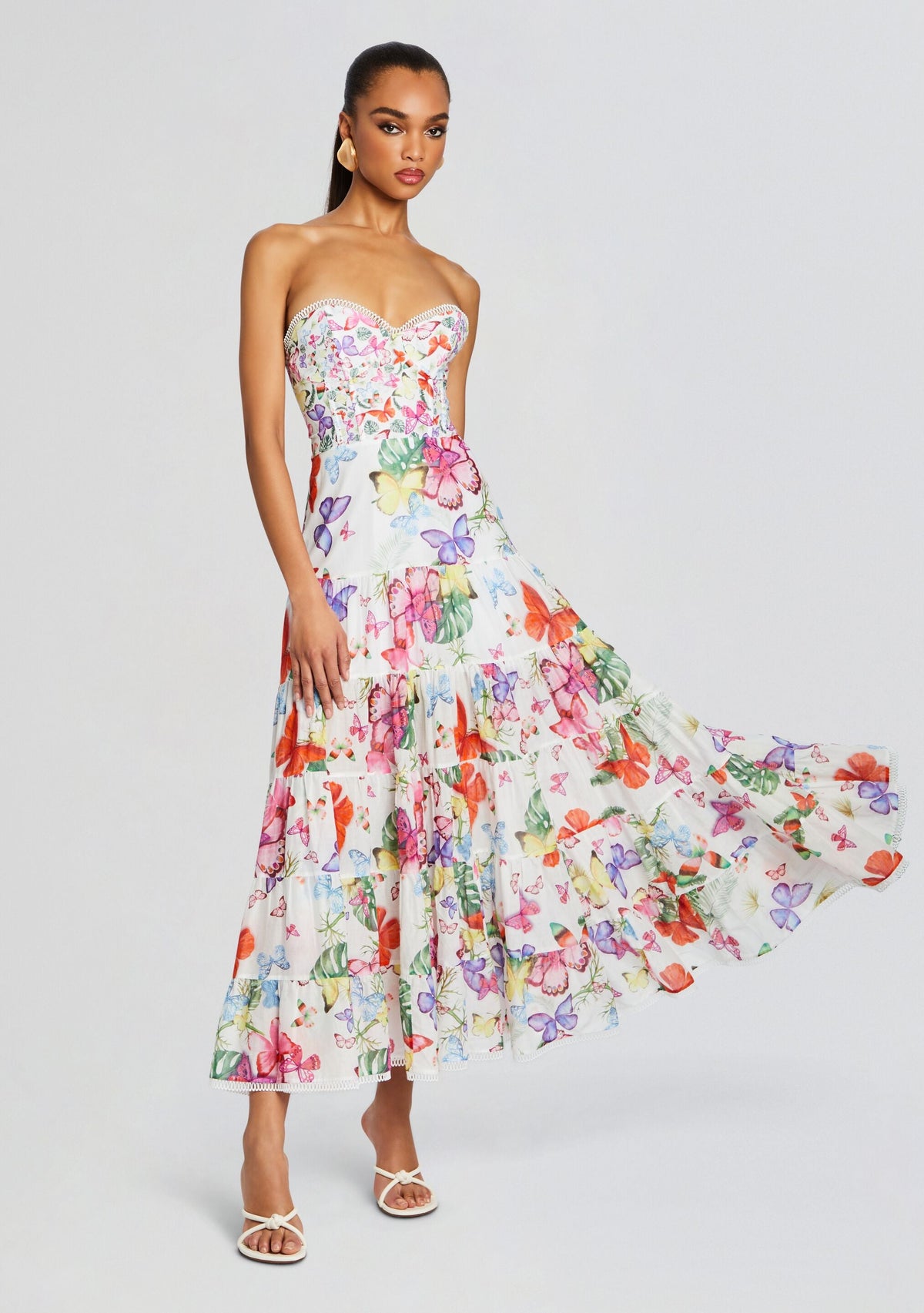 Danny Long Dress by Charo Ruiz in White Borbo, product image 5