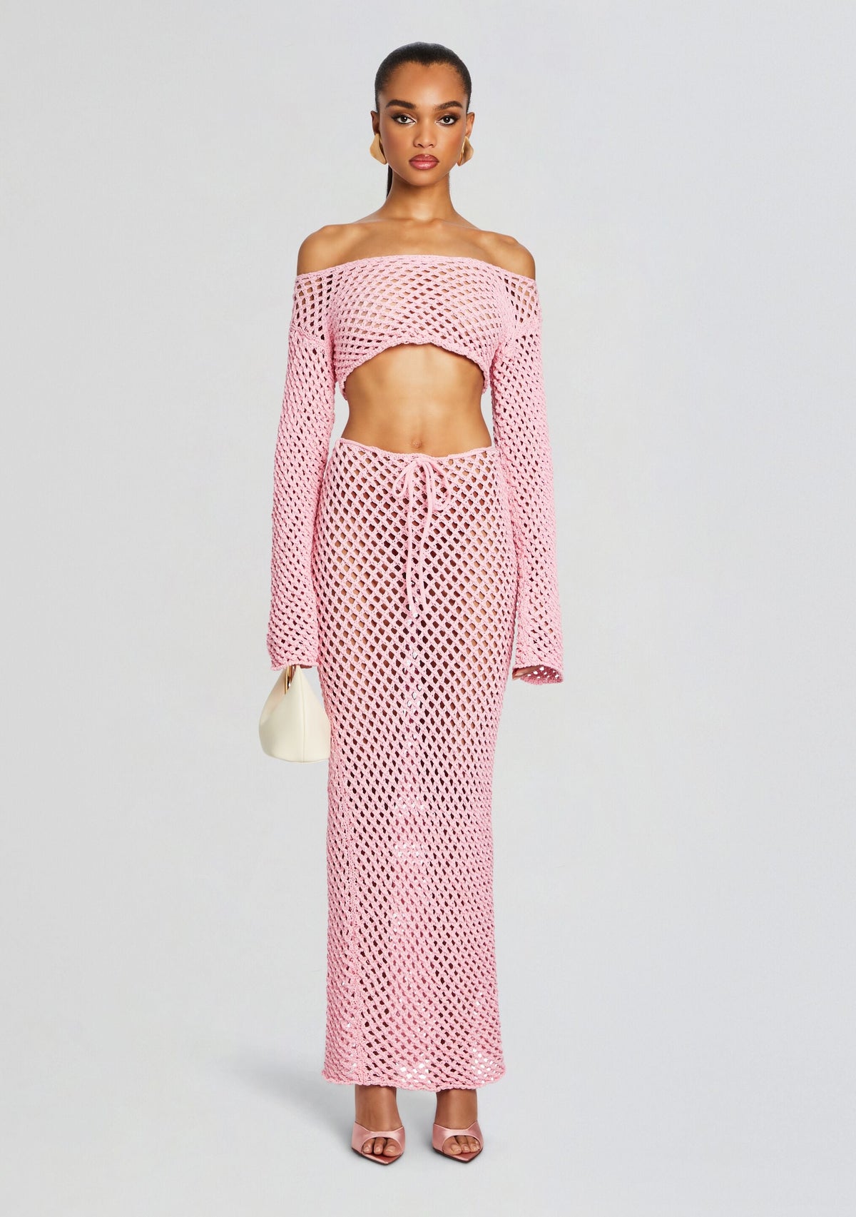 Magen Knitted Shirt by Bananhot in Pink Cream, product image 5