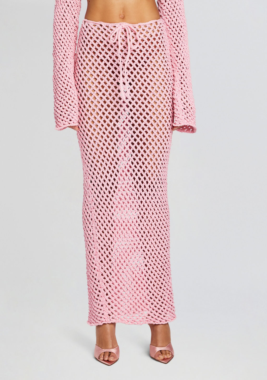 Magen Knitted Skirt by Bananhot in Pink Cream, product image 1