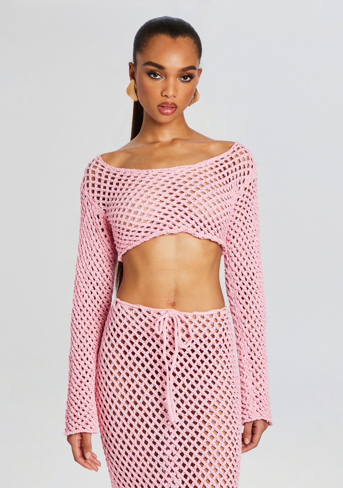 Magen Knitted Shirt by Bananhot in Pink Cream, product image 1