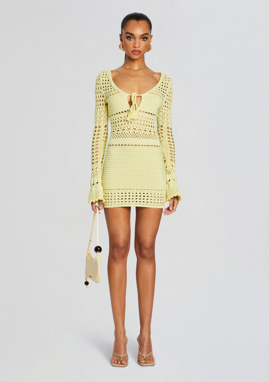 Peony Metallic Crochet Dress by retrofête in Metallic Buttercream, product image 6