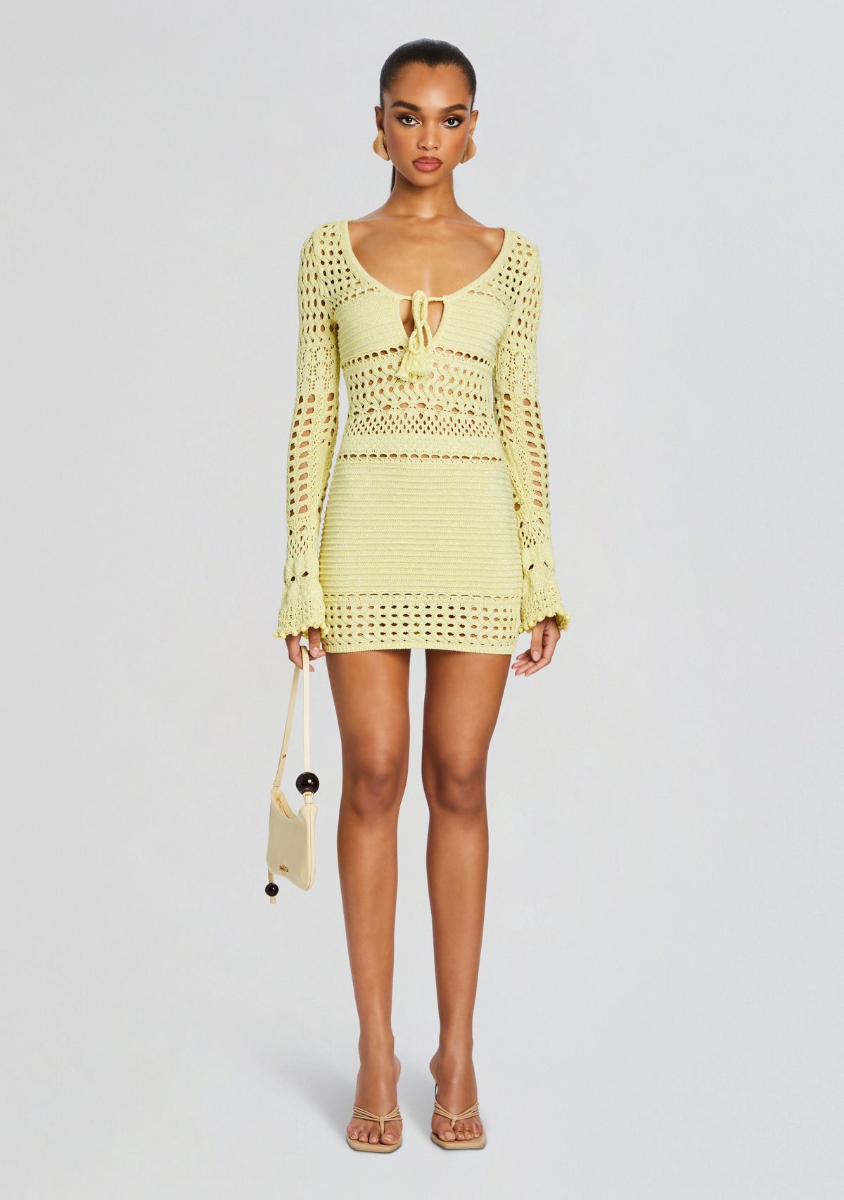 Peony Metallic Crochet Dress by retrofête in Metallic Buttercream, product image 6