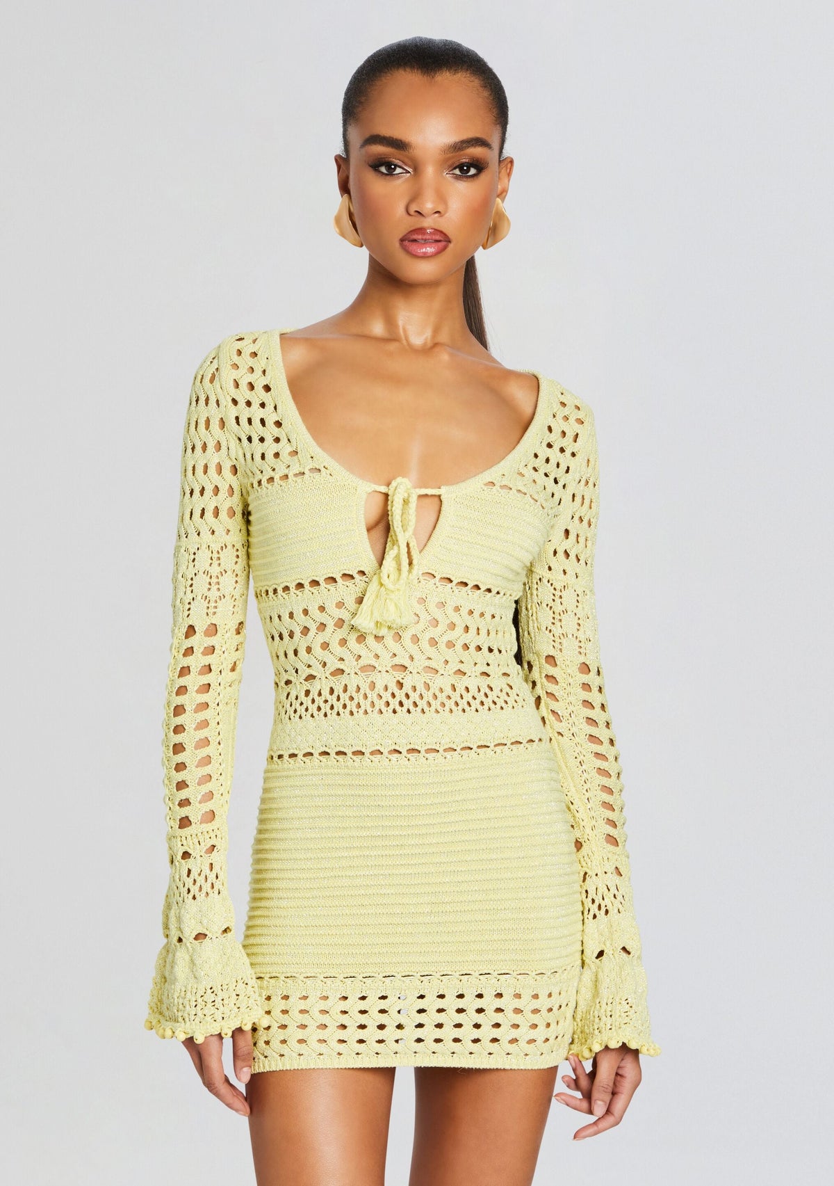 Peony Metallic Crochet Dress by retrofête in Metallic Buttercream, product image 5