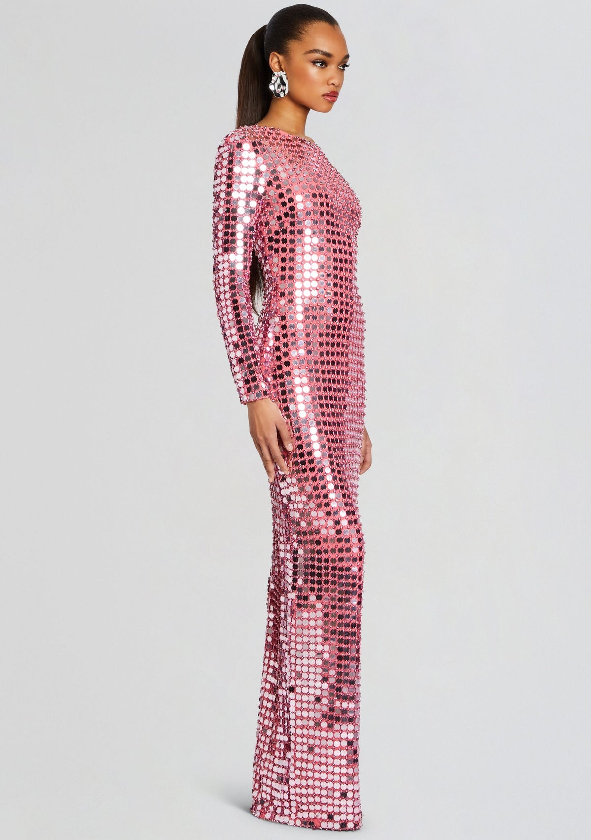 Rialta Sequin Dress by retrofête in Candy Pink, product image 3