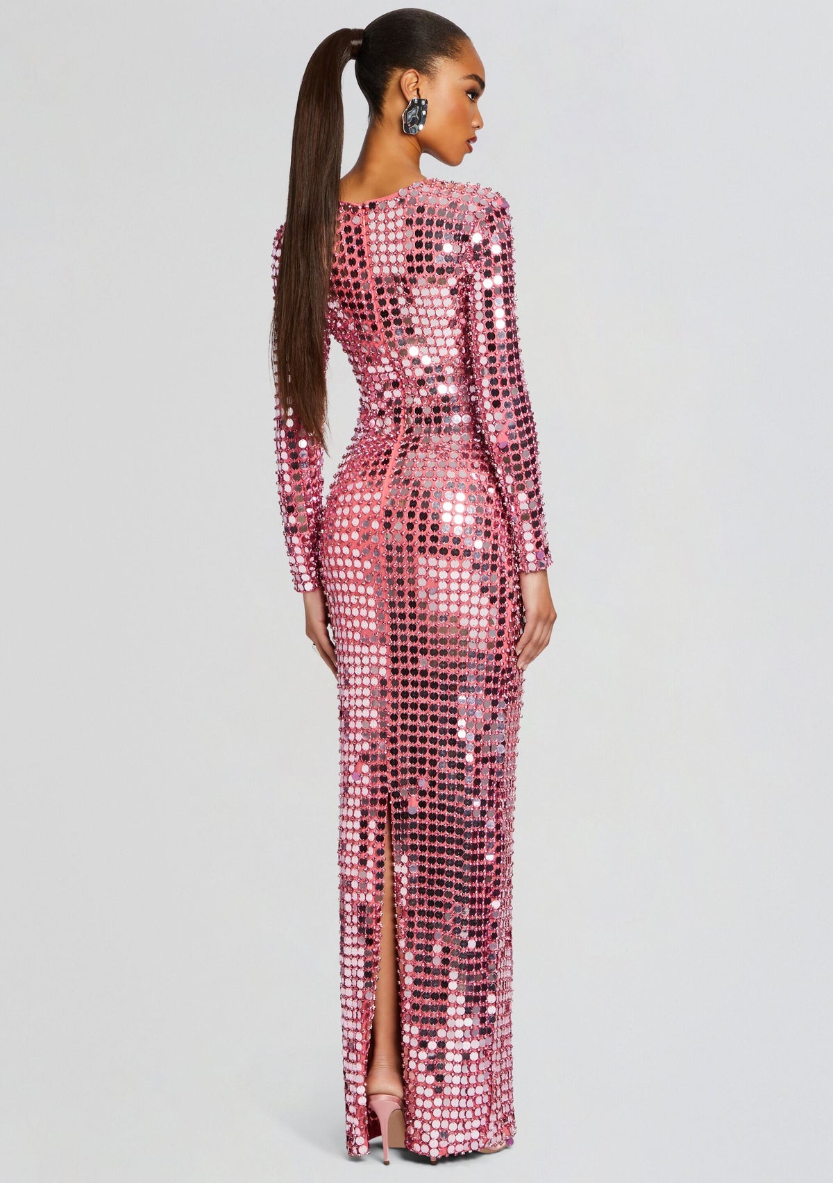 Rialta Sequin Dress by retrofête in Candy Pink, product image 4