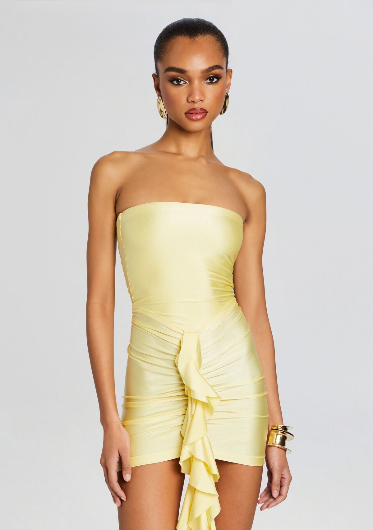 Serena Mini Dress by Shani Shemer in Yellow Macaron 103, product image 5