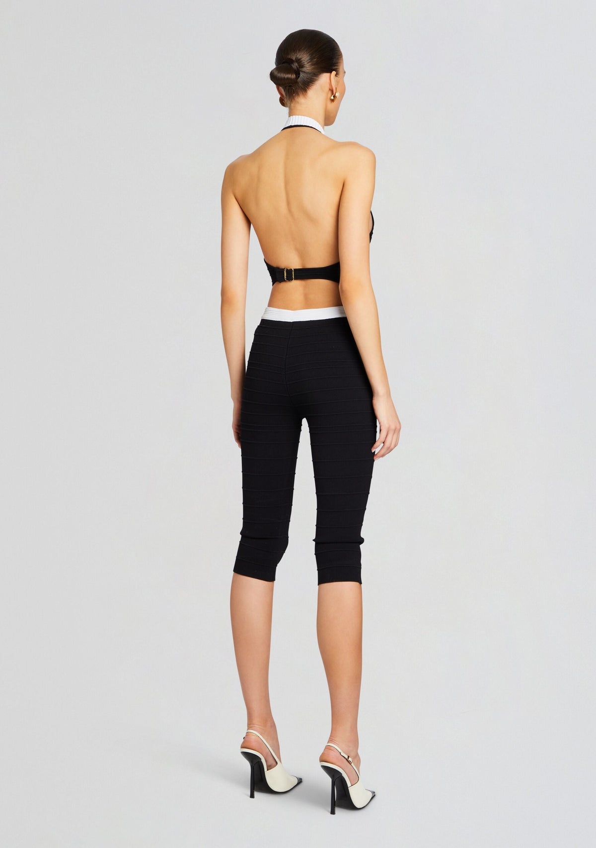 Tinsley Bandage Knit Vest by retrofête in Black/White, product image 4