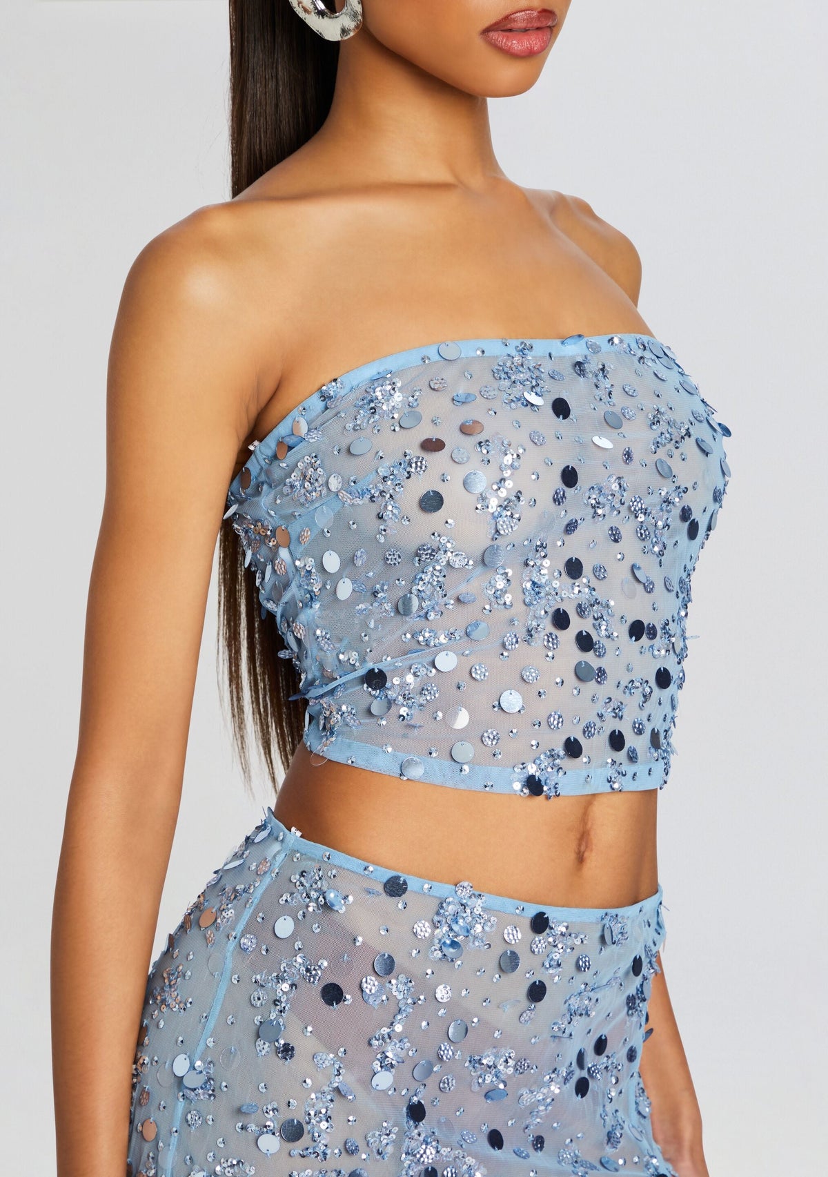 Mirage Embellished Top by retrofête in Dusk Blue, product image 2