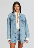 Ace Embellished Denim Jacket by retrofête in Tangier, product image 1