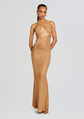Liesel Embellished Dress by retrofête in Tannin, product image 1