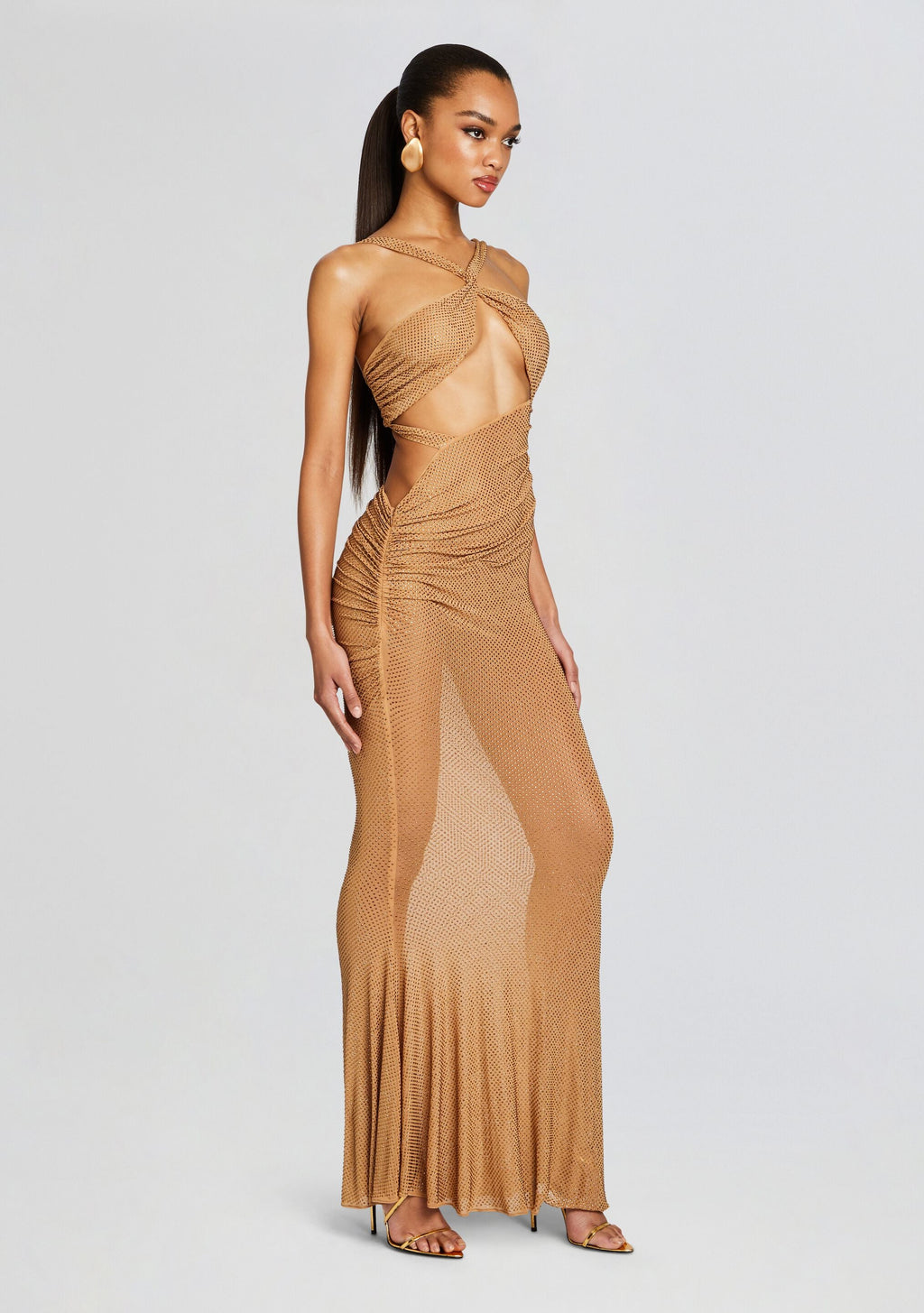 Liesel Embellished Dress by retrofête in Tannin, product image 3