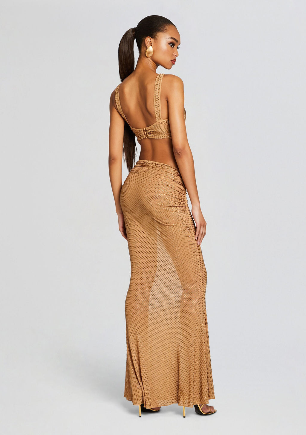 Liesel Embellished Dress by retrofête in Tannin, product image 4