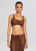 Thea Knitted Top by Bananhot in Dark Brown, product image 1