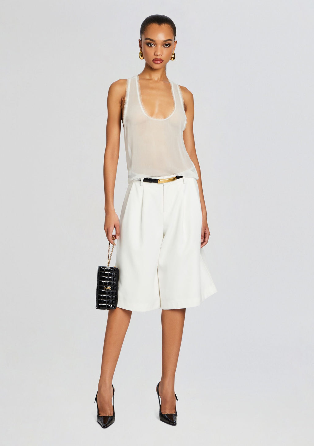 Shye Silk Top by retrofête in White, product image 2