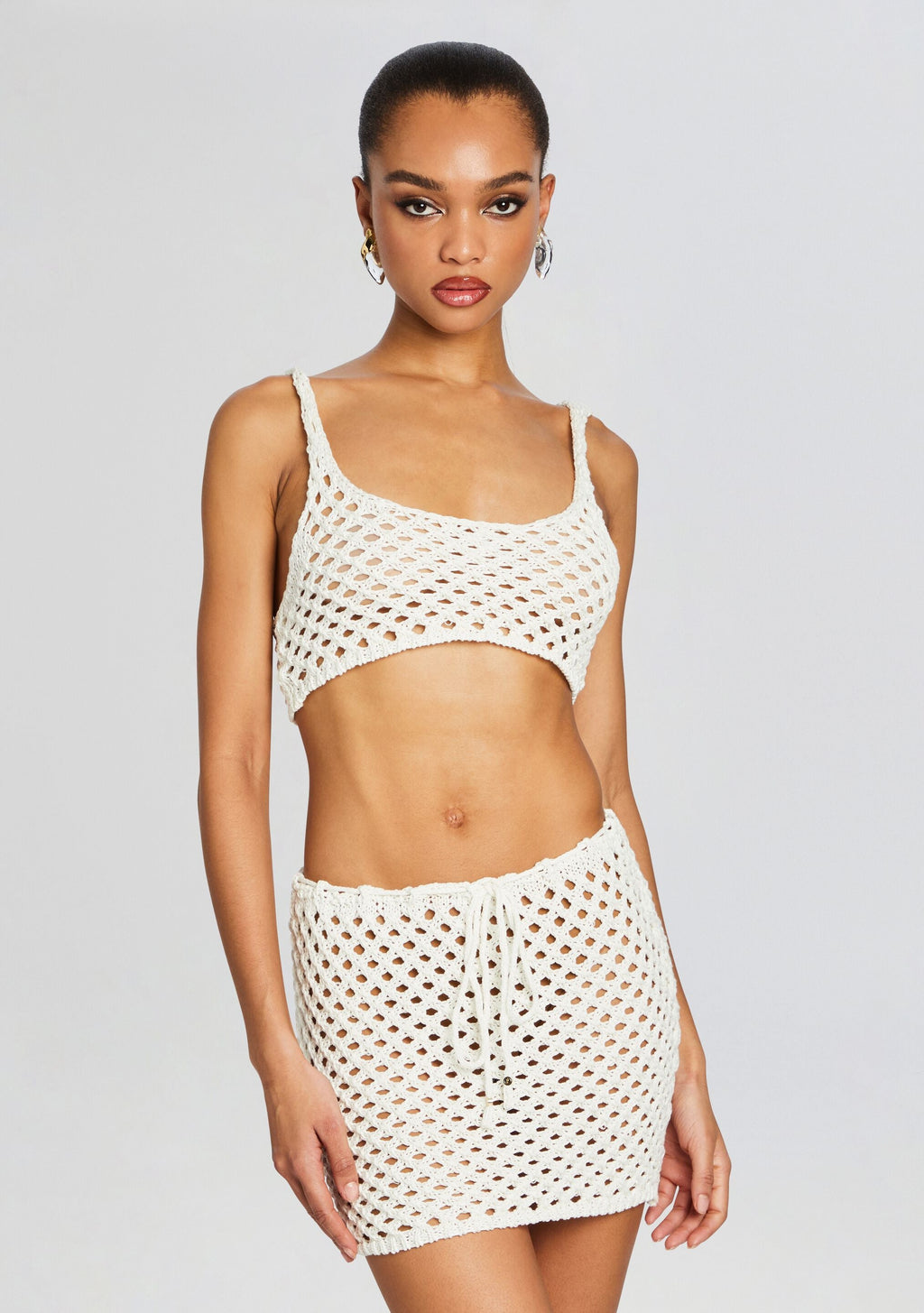 Thea Knitted Top by Bananhot in White, product image 1