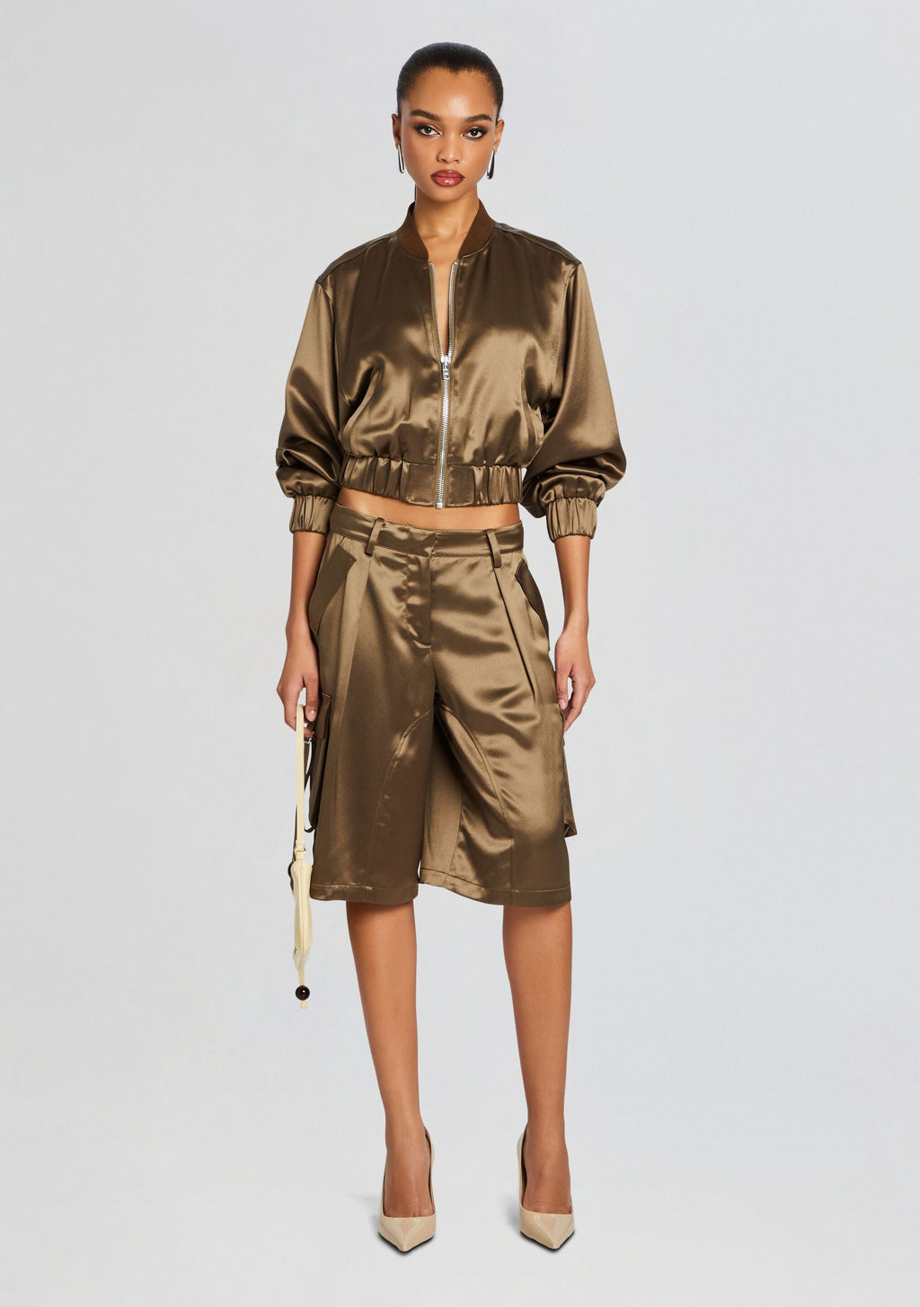 Mae Cargo Short by retrofête in Military Green, product image 2